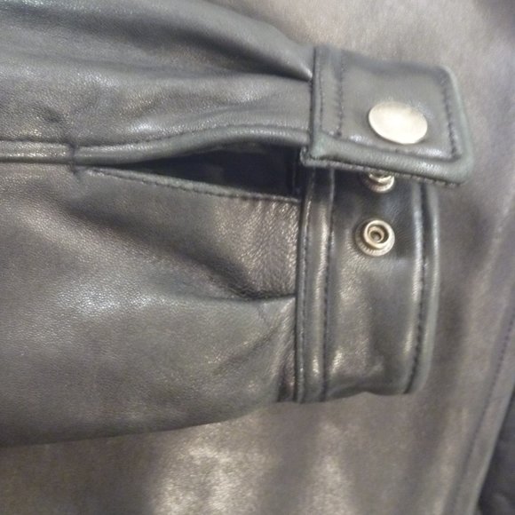 $$$ SOLD $$$ Tibor Men M Jacket OverCoat Zip Black Soft Leather Thermolite - Picture 10 of 16